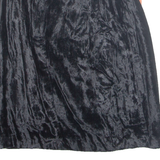 DONNA Womens Straight Skirt Black Knee Length Velvet XS