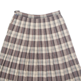POTTER Womens Pleated Skirt Brown Midi Check M
