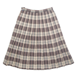 POTTER Womens Pleated Skirt Brown Midi Check M