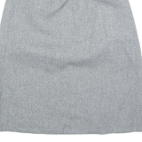 Womens A-Line Skirt Grey Midi Wool XXS