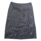 Womens Straight Skirt Silver Midi Floral M