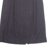 BRIGGS Womens Straight Skirt Brown Midi Wool Gingham UK 12