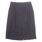 BRIGGS Womens Straight Skirt Brown Midi Wool Gingham UK 12