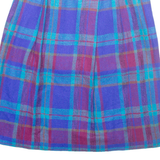 JOHN MEYER Womens Straight Skirt Blue Midi Wool Check UK 10