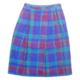JOHN MEYER Womens Straight Skirt Blue Midi Wool Check UK 10