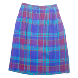 JOHN MEYER Womens Straight Skirt Blue Midi Wool Check UK 10