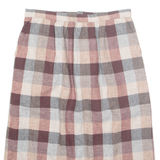 Womens Straight Skirt Red Midi Wool Gingham M