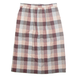 Womens Straight Skirt Red Midi Wool Gingham M