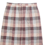 Womens Straight Skirt Red Midi Wool Gingham M