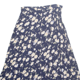 EXPRESSIONS Womens A-Line Skirt Blue Long Floral M