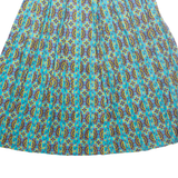 Womens A-Line Skirt Blue Midi Crazy Pattern S