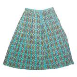 Womens A-Line Skirt Blue Midi Crazy Pattern S