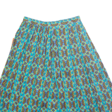 Womens A-Line Skirt Blue Midi Crazy Pattern S
