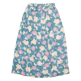 CLASSICS Womens A-Line Skirt Green Midi Floral UK 10