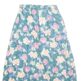CLASSICS Womens A-Line Skirt Green Midi Floral UK 10