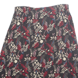 SAG HARBOR Womens A-Line Skirt Brown Midi Floral L