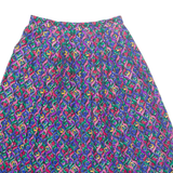 KORET Womens Pleated Skirt Blue Midi Crazy Pattern M