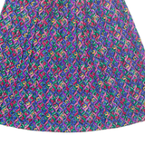 KORET Womens Pleated Skirt Blue Midi Crazy Pattern M