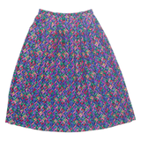 KORET Womens Pleated Skirt Blue Midi Crazy Pattern M