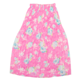 Womens A-Line Skirt Pink Long Floral XS