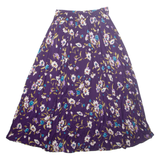 DONNKENNY CLASSICS Buttoned Womens A-Line Skirt Purple Midi Floral XS