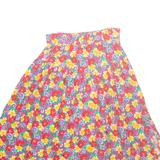 Womens A-Line Skirt Pink Midi Floral M