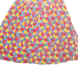 Womens A-Line Skirt Pink Midi Floral M