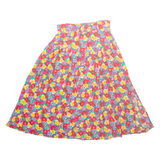 Womens A-Line Skirt Pink Midi Floral M