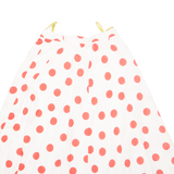 Womens Flare Skirt White Midi Polka Dot XS