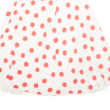 Womens Flare Skirt White Midi Polka Dot XS