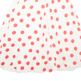 Womens Flare Skirt White Midi Polka Dot XS