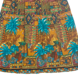 CONNECTIONS Womens A-Line Skirt Yellow Midi Crazy Pattern XS