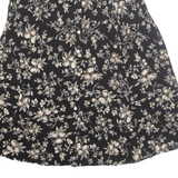 TALBOTS Buttoned Womens Flare Skirt Black Long Floral UK 12