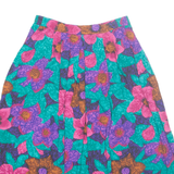 FIRE ISLANDER Womens A-Line Skirt Green Midi Floral M