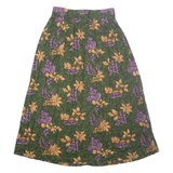 INTRIGUING THREADS Womens A-Line Skirt Green Long Floral M