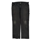 Dickies Carpenter Trousers - 36W 30L Black Cotton