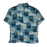 Island Blue Hawaiian Shirt - Large Blue Viscose