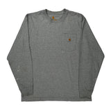 Original Fit Carhartt Long Sleeve T-Shirt - Large Grey Cotton