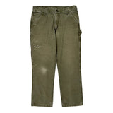 Carhartt Double Knee Carpenter Pants - 32W 29L Green Cotton