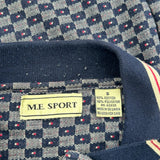 Me Sport Checked Polo Shirt - Small Navy Cotton Blend