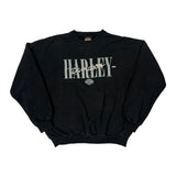 Harley Davidson Spellout Sweatshirt - Medium Black Cotton