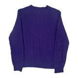 Polo By Ralph Lauren Cable Knit Sweater - Large Purple Cotton