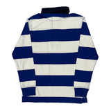 Age 8-9 Polo By Ralph Lauren Striped Rugby Shirt - Medium Blue Cotton