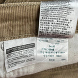Levis Cord Pants - 34″ Waist Beige Corduroy