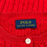 Age 8-9 Polo By Ralph Lauren Cardigan - Medium Red Cotton