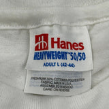 Single Stitch Hanes T-Shirt - Large White Cotton Blend