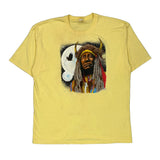 Made In USA Single Stitch Unbranded Graphic T-Shirt - Large Yellow Cotton