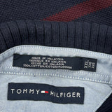 Tommy Hilfiger Striped Long Sleeve Polo Shirt - 2XL Navy Cotton
