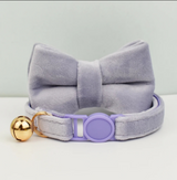 Anypet Stylish Light Purple Bow Cat Collar – Large Size with Safety Buckle, Bell & Durable Strap
