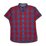 Tommy Hilfiger Checked Short Sleeve Shirt - XL Blue Cotton